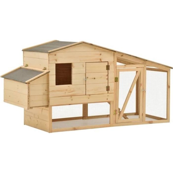 vidaXL Poulailler Bois de pin massif