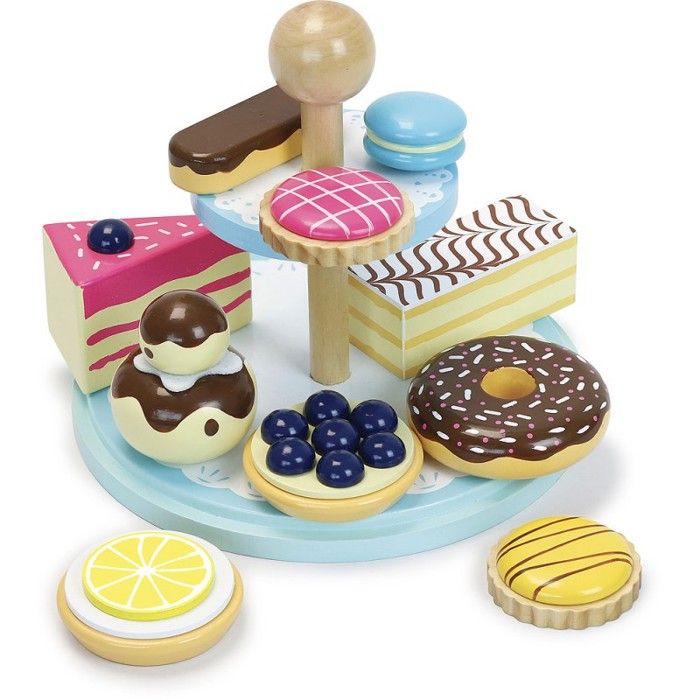 Service à gâteaux en bois