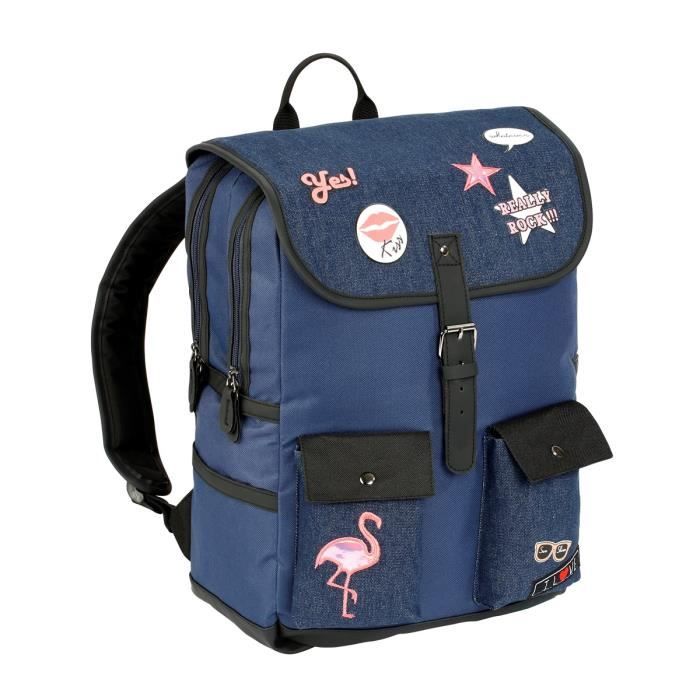 sac a dos 2 compartiments fille