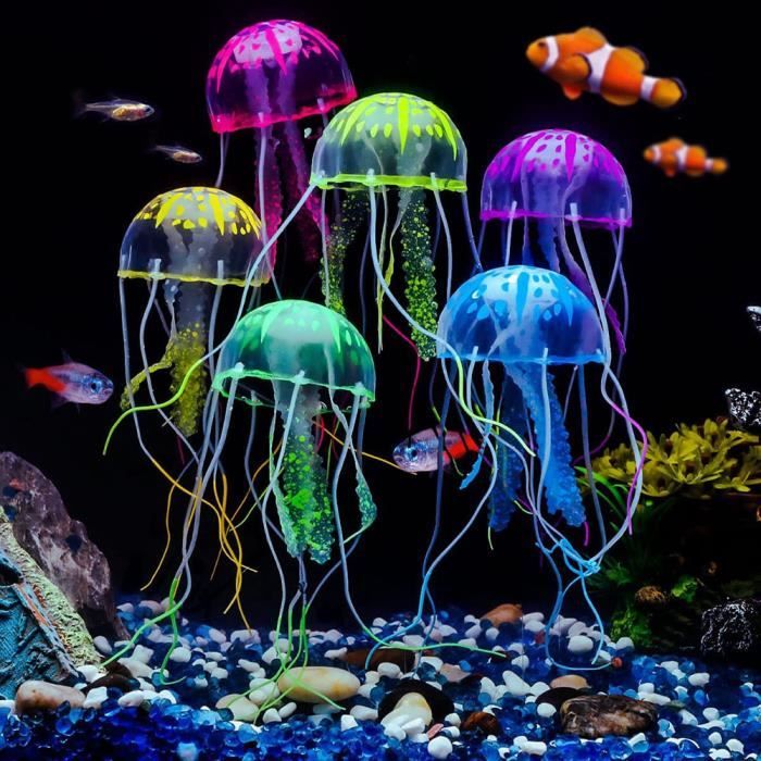 Comparer les prix de Lot de 6 décorations de méduses lumineuses pour aquariums