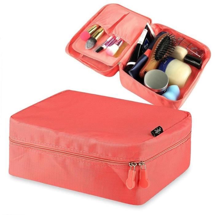 Lot De 4 Trousse De Maquillage En Nylon Mignonnes - Pochette De Toilette Voyage - Rose, Bleu, Violet, Beige - Cadeau Femme