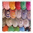 Abakuhaus marocain Rideau de Douche, coloré traditionnel, 175 x 200 CM, Multicolore-1