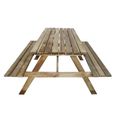 Table pique-nique en bois 4 places Marly - CEMONJARDIN - Rectangulaire - Marron - Extérieur-1