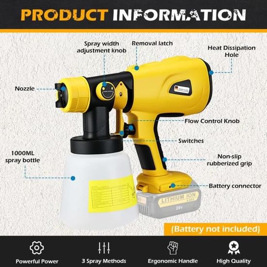 Pstolet Thermque Sans Fl DeWalt DCE530N XR 18V Modèle 3D