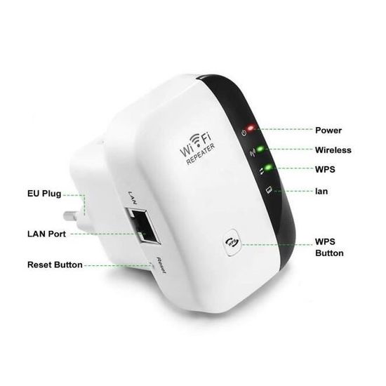 WiFi Répéteur WiFi Booster 300bps 2,4 GHz Extenseur Sans Fil Aplificateur De Signal Du Réseau