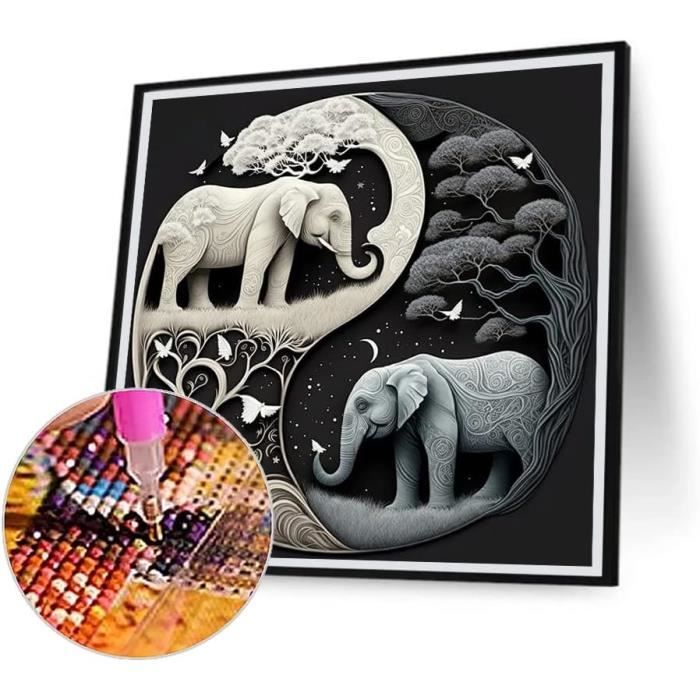 Broderie Diamant Éléphant Aquarelle,Diamond Painting Grand Format