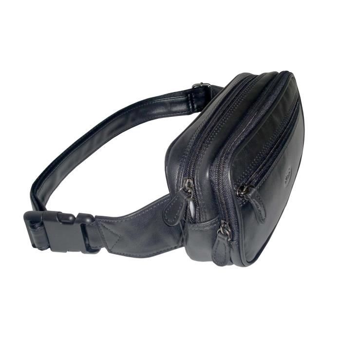 FRANCINEL sac banane en cuir ref 1158 Noir Cdiscount Bagagerie Maroquinerie