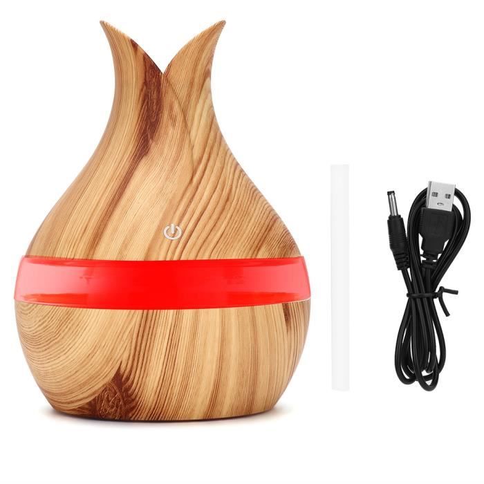 Jusch – Diffuseur d'huiles essentielles 400ml – Humidificateur ultrasonique sans BPA – Lumière LED à couleurs variables – Pour pièces jusqu'à 40m²