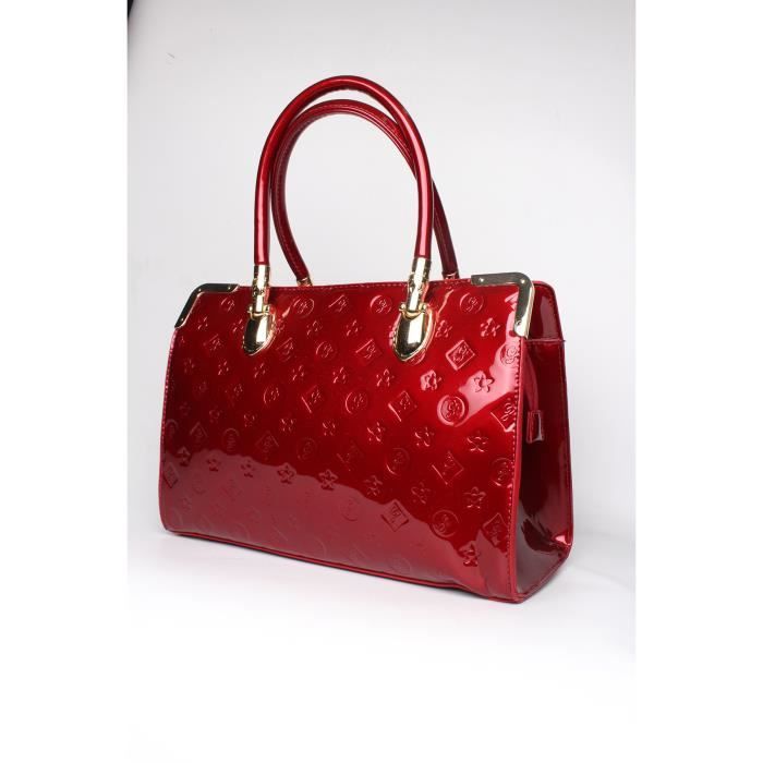 Sac a sales main vernis rouge