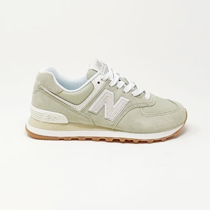Basket New Balance 574 Femme Vert Lacets Textile Confortable Vert Cdiscount Chaussures