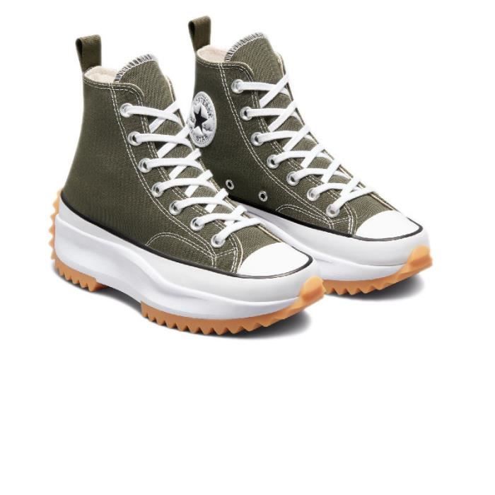 Basket Converse RUN STAR HIKE HI Kaki Blanc Femme Kaki Cdiscount Chaussures
