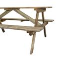 Table pique-nique en bois 4 places Marly - CEMONJARDIN - Rectangulaire - Marron - Extérieur-2