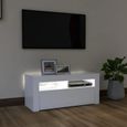 PAI® Meuble TV avec lumières LED Blanc 90x35x40 cm A804319 85433-2
