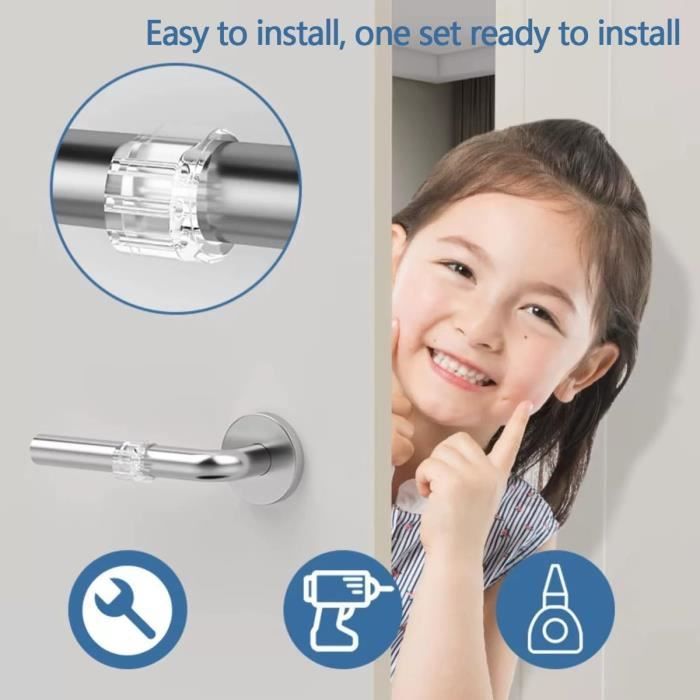 Lot De 8 Butoirs De Porte Muraux Transparents Carrés - Butoirs