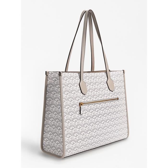Sac Shopping Tote Bag Guess Sac Guess cabas SC866523 Silvana couleur Stone logo Cdiscount Bagagerie Maroquinerie