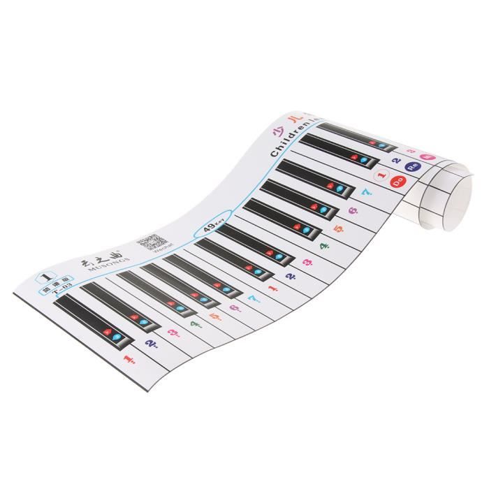 Autocollant de piano YLSHRF, autocollant de touches, accessoires de clavier  colorés décor de piano pour débutants 61 touches 
