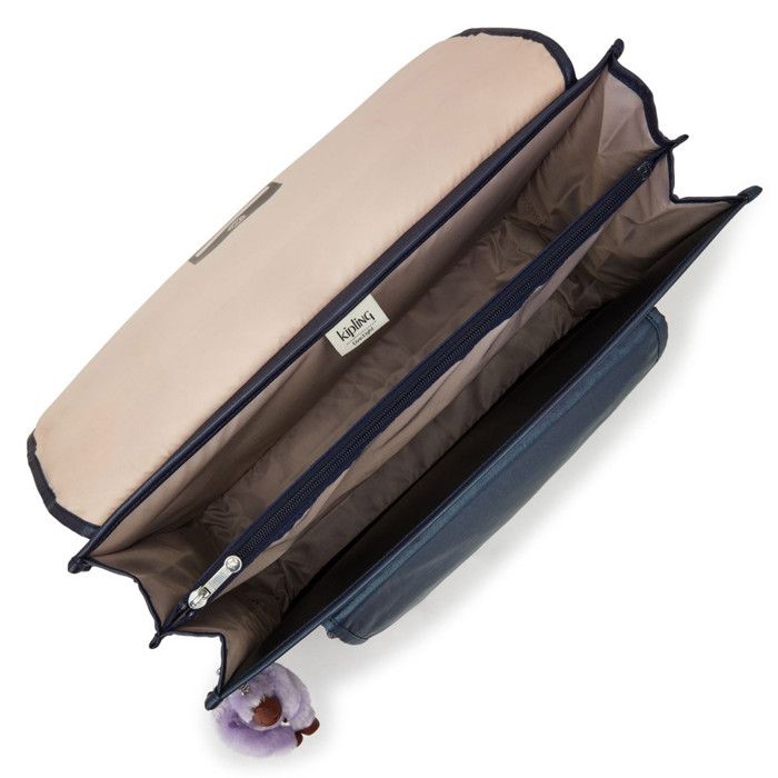 kipling bags in rain Bond Pocket Indigo | Eco-Friendly Crossbody Bag Back exterior features zipper pocket Kipling Aisling Crossbody - Black