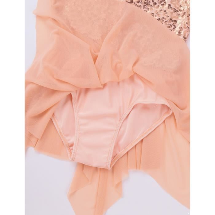 YiZYiF Robe De Danse Ballet Avec Strass - Justaucorps Manches Longues Fille 4-16 Ans Pour Patinage Et Spectacle