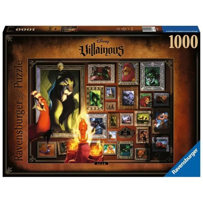 Puzzle 1000 pièces Scar - Collection Disney Villainous - Ravensburger -  Dessins animés et BD - Adulte - Cdiscount Jeux - Jouets