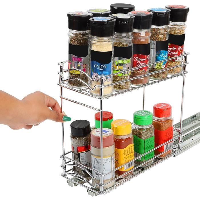 Plateau Tournant SAUNNIHEN En Bambou - Organisateur Rotatif 360° - 23,5x23,5cm