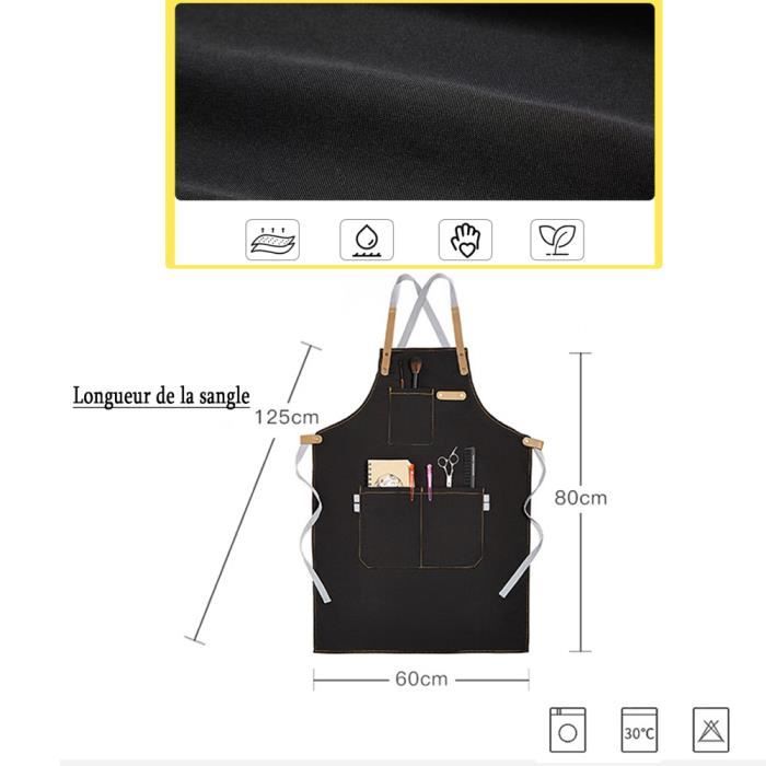 EZONEDEAL Lot de 2 tabliers à bavette avec 2 poches tabliers de cuisine