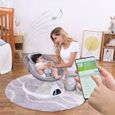 LEXLIFE Balancelle bébé électrique avec écran LCD et télécommande, Transat bébé 5 gammes d'oscillation - Rose-3