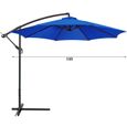 Mxzzand Parasol d'extérieur - parasol de remplacement pour terrasse - sans porte - parapluie - pour 3 m 6 os-3