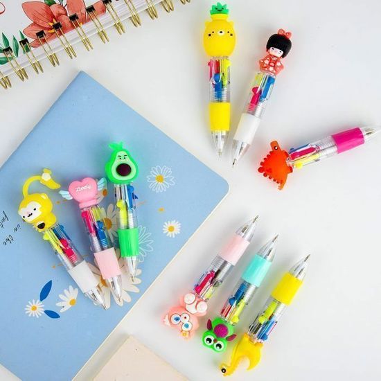 64 Stylos 4-en-1 Dessin Animé Pour Enfants - 17 Modèles Mignons (Licorne, Dino...), Idéaux Sacs De Fête, Cadeaux École