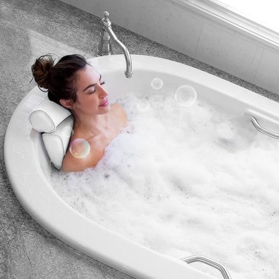 Oreiller rembourré antidérapant en maille 3D pour la baignoire,repose Oreiller rembourré antidérapant en maille 3D pour la baignoire,repose