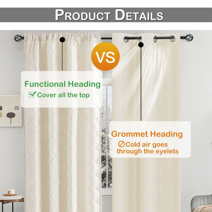 Rideaux Courts Thermiques Occultants Beige Clair 90x90 Cm Lot De 2 - Isolation Froid/Chaleur Chambre Cuisine Fenêtre