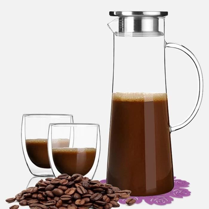 Zosenyer Carafe Eau Verre, 1.5 Litre Pichet En Verre Transparent Avec