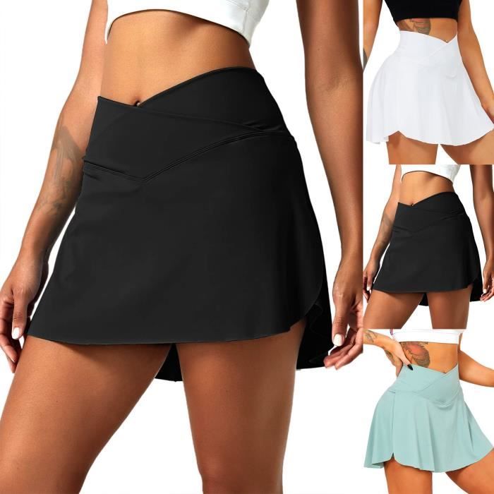 AMOUNE Jupe de sport pour femme Jupe de course Mini blanc