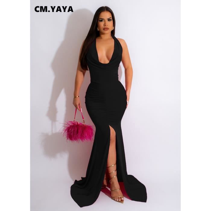 Robe de soirée longue avec sales fente