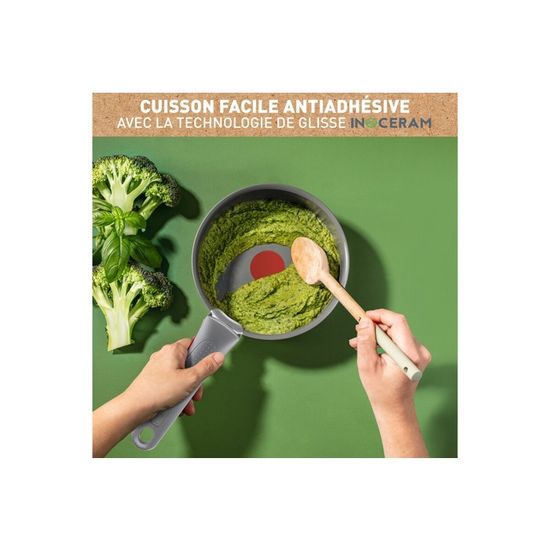 Lot De 4 Casseroles Tefal Ingenio Renew - 16/18/20 Cm + Poignée Amovible - Céramique Antiadhésive - Fabriqué En France
