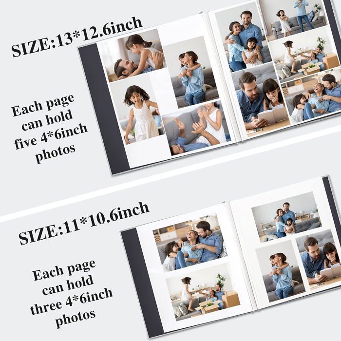 Album Photo Autocollant 60 Pages - 10x15 Cm, Couverture Lin Vintage, Idéal Pour Souvenirs Mariage, Noël, Anniversaire Ou Enfants