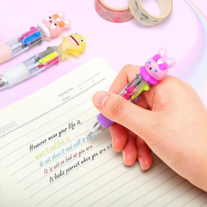 Pack De 30 Stylos 4 Couleurs Pour Enfants – Cadeau D’anniversaire – Pochettes Surprises – Écriture Fluide – Design Mignon