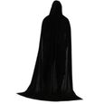 COOK-Cape à Capuche En Velours Robe Longue Capes de Sorcière Costume D'Halloween 170cm Le noir-0
