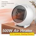 CLIMATISEUR FIXE Réchauffeur D'air électrique Portatif 500W PTC Chauffage électrique Chauffage Mini Chaud Intelligent Ventilateur