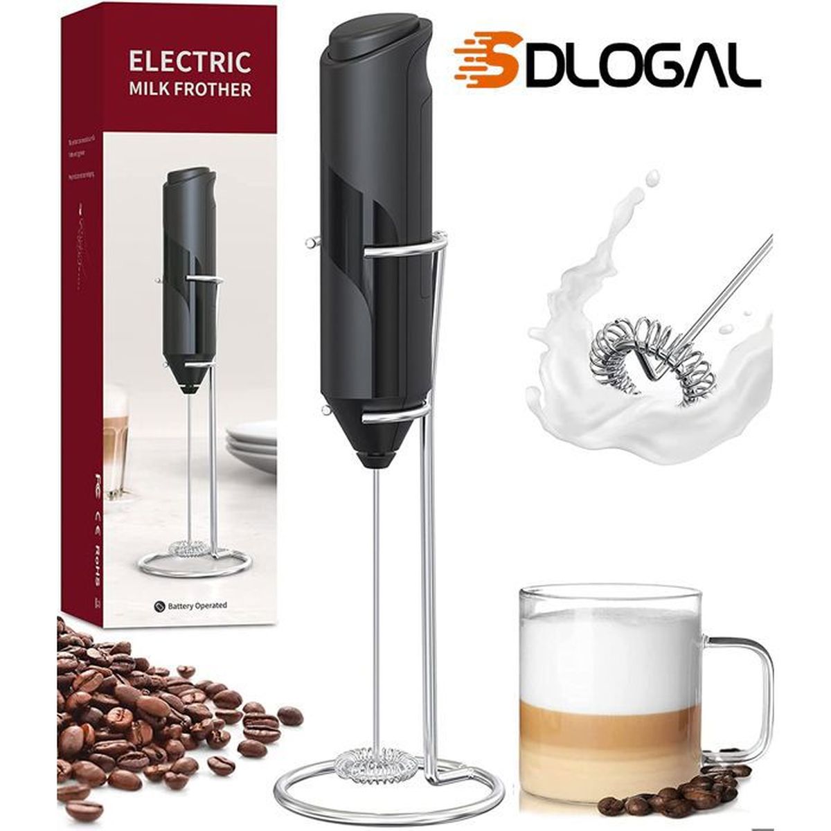 Laicky Lait Mousseur Portable Rechargeable 2000mAH Électrique