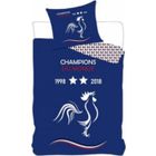 NPZ Housse de couette - France - 2 étoiles Champion du Monde - Microfibre - 140x200 cm - Lavable 40°C