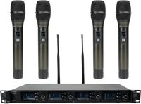 Retekess TC104 Système de Microphone sans Fil, Ensemble de Micros 4 Canaux avec 4 Micros Portables, 260 Pieds, pour Église,