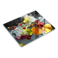 Protection Plaque de Cuisson, couvre plaque de cuisson en verre - Decortapis - verre trempé, 52 x 40 cm Fruits juteux dans l'eau