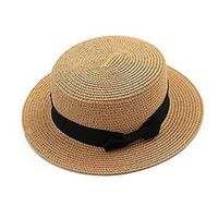 Kaki Chapeau de plage d'été pliable pour femme, Chapeau de Soleil Paille avec Large Bord , Chapeau Cubain d'été, Large Bord pour