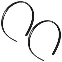 2 pcs en plastique noir Double rangee dents Hair Hoop Head Band pour les filles