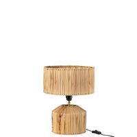 Lampe De Chevet Hanna En Feuilles De Bananier Nature - Naturel - Fibres naturelles - L 30 x l 30 x H 41 cm - Lampe de table