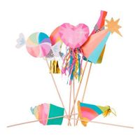 Kit photobooth Enfant multicolore - Happy Fiesta - Intérieur - Mixte - A partir de 3 ans