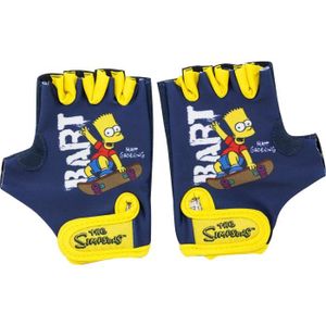 GANTS DE VÉLO Mitaines enfant Bart Simpsons - Taille unique - Licence Simpsons - Bleu