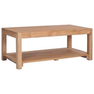 TABLE BASSE NEW Table basse bar contemporaine 100x50x40 cm bois de teck massif 31205