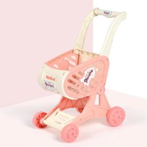 MARCHANDE chariot rose - Mini caisse enregistreuse pour enfants, jouets de supermarché, simulation de calcul alimentair