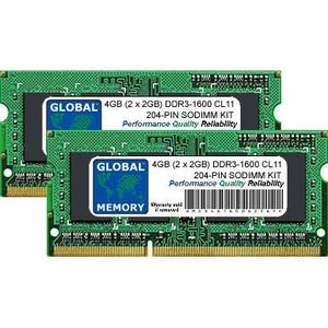 MÉMOIRE RAM 4Go (2 x 2Go) DDR3 1600MHz PC3-12800 204-PIN SODIM